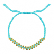 Armb&auml;nder Stainless steel Beads Blue-gold