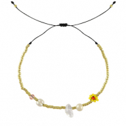 Armb&auml;nder mixed beads Yellow-pink-gold