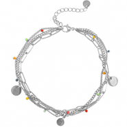 Fusskettchen aus Stainless Steel - Rostfreiem Stahl Coins Silver-multicolour