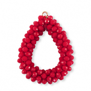 Top Facett Anhänger Tropfen Red