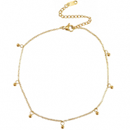 Fusskettchen aus Stainless Steel - Rostfreiem Stahl Ball Gold