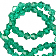 Glas Top Facett Perlen Bicone 3mm Eden green