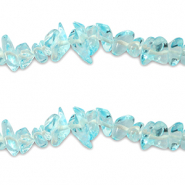 Glasperlen Chips Transparent turquoise blue