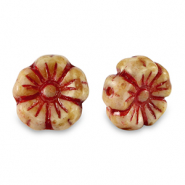 Böhmische Perlen Blume 9mm Red-almond brown