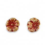 Böhmische Perlen Blume 7mm Red-almond brown