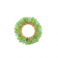 Stainless Steel - Rostfrei Stahl Anhänger Facett 26mm Green-gold