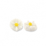 Resin Perlen Blume 8mm White