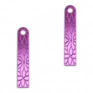 Statement-Anh&auml;nger Bar Blume Metallic lilac purple