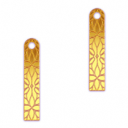 Statement-Anh&auml;nger Bar Blume Metallic yellow