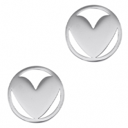 Stainless Steel - Rostfrei Stahl Anhänger Zwischenstück Herz Silver