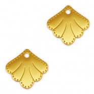 Stainless Steel - Rostfrei Stahl Anhänger Zwischenstück Muschel Gold