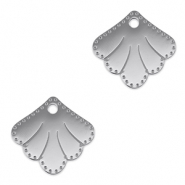 Stainless Steel - Rostfrei Stahl Anhänger Zwischenstück Muschel Silver