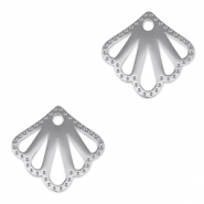 Stainless Steel - Rostfrei Stahl Anhänger Zwischenstück Muschel Silver