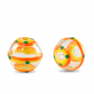 Handbemalt Glasperlen 14mm Transparent-yellow orange