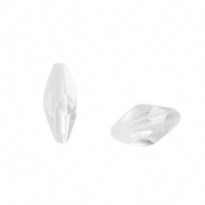 Acrylperlen Oval Facett geschliffen Transparent