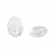 Acrylperlen Oval Facett geschliffen Transparent
