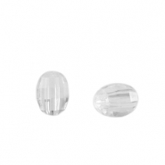 Acrylperlen Oval Facett geschliffen Transparent