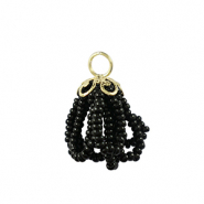 Top Facett Perlen Anhänger Gold-black