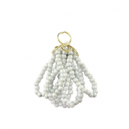 Top Facett Perlen Anhänger Gold-icy grey