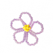 Top Facett Perlen Anhänger Blume Purple-yellow