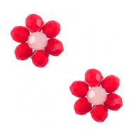 Top Facett Perlen Anhänger Blume Red-pink