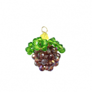 Top Facett Perlen Anhänger Brombeere Gold-purple green
