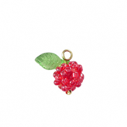 Top Facett Perlen Anhänger Beere Gold-green red
