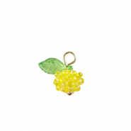 Top Facett Perlen Anhänger Beere Gold-green yellow