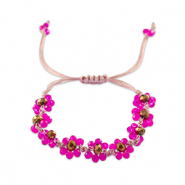 Facett Glas Armbänd Blume Fuchsia-topaz brown