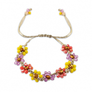 Facett Glas Armbänd Blume Multicolour-topaz brown