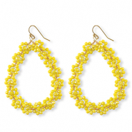 Top Facett Perlen Ohrringe Tropfen Gold-yellow