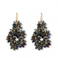 Top Facett Perlen Ohrringe Tropfen Gold-midnight blue