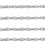 Stainless Steel - Rostfrei Stahl Schmuckzubeh&ouml;r Gliederkette Twist Silver