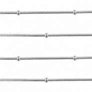 Stainless Steel - Rostfrei Stahl Schmuckzubehör Gliederkette Schlangen Kette mit Kugel Silver
