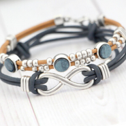Schmucksets Armbänder aus rundem Leder