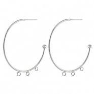 Ohrringe aus Stainless Steel - Rostfreiem Stahl Ohrstecker Creolen Silver