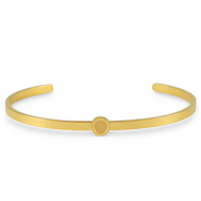 Geburtssteine Bangle Armband mit Fassung für SS16 Flatback aus Stainless Steel Gold