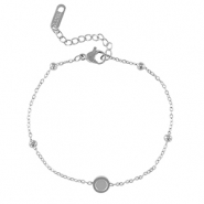 Geburtssteine Armband mit Fassung für SS16 Flatback aus Stainless Steel Silver