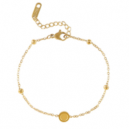 Geburtssteine Armband mit Fassung für SS16 Flatback aus Stainless Steel Gold