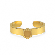 Geburtssteine Ring mit Fassung für SS16 Flatback aus Stainless Steel Gold