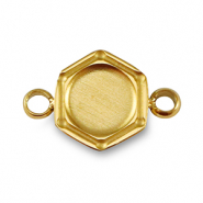 Geburtssteine Anhänger mit Fassung für SS16 Flatback aus Stainless Steel Gold