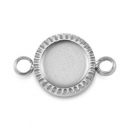 Geburtssteine Anhänger mit Fassung für SS16 Flatback aus Stainless Steel Silver