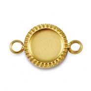 Geburtssteine Anhänger mit Fassung für SS16 Flatback aus Stainless Steel Gold