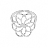 Ringe aus Stainless Steel - Rostfreiem Stahl Blume Silber