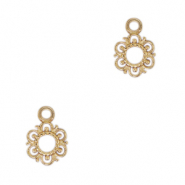 Stainless Steel - Rostfrei Stahl Anh&auml;nger Blume Gold