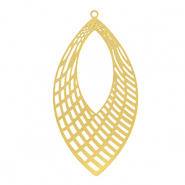 Stainless Steel - Rostfrei Stahl Anh&auml;nger Bohemian Blatt Gold