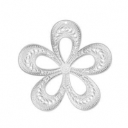 Stainless Steel - Rostfrei Stahl Anh&auml;nger Bohemian Blume Silver