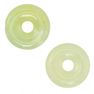 Naturstein Anh&auml;nger Seraphinit Donut 20mm Greenish yellow