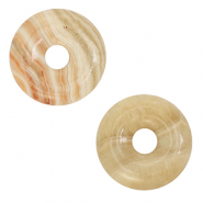 Naturstein Anh&auml;nger Jaspis Donut 20mm Beige-pink