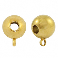 Stainless Steel - Rostfrei Stahl Perlen mit &Ouml;se 10mm Gold